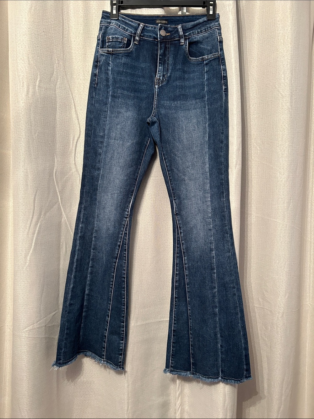 Coco + Carmen Dark Blue High-Rise Flare Jeans
